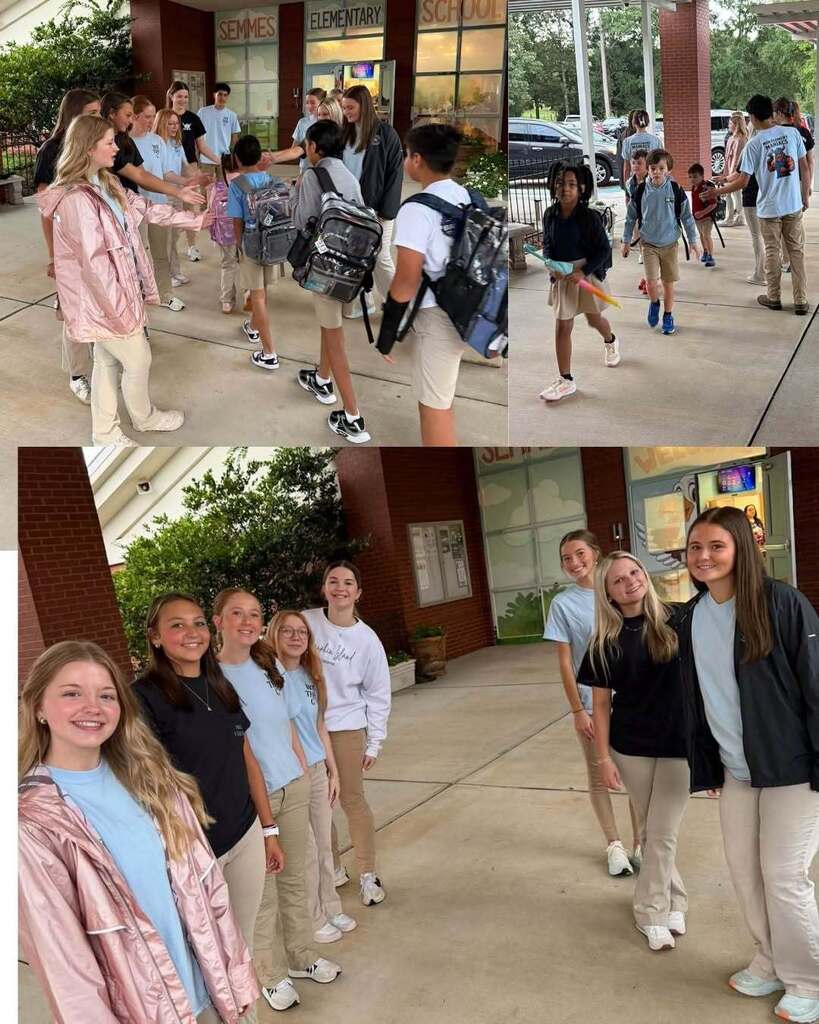 Students celebrating National Give a Hug and High Five Day!