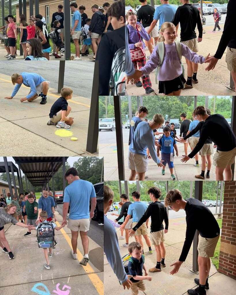 Students celebrating National Give a Hug and High Five Day!