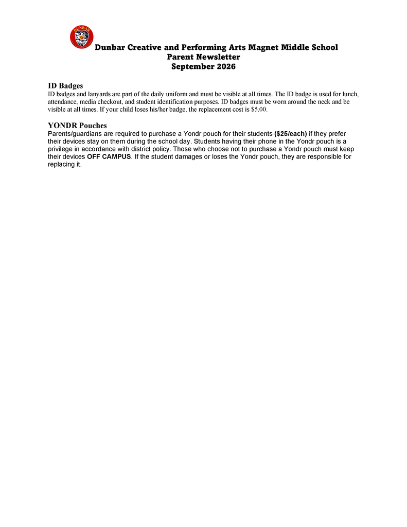 September Parent/Guardian Newsletter part 2