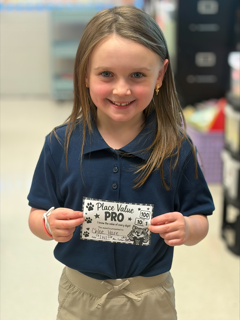 🏆🐾 Mrs. Fortner’s FIRST Place Value Award! 🐾🏆 This sweet girl absolutely ROCKED her place value lesson today! ❤️💙 Not only did she show that she understood the skill, but she stepped up and helped her classmates when they were unsure. 🥹 That’s what learning is all about—working hard, building confidence, and helping others along the way! I am SO proud of her! 🌟 Way to go, Place Value Superstar! 🧮⭐🐾