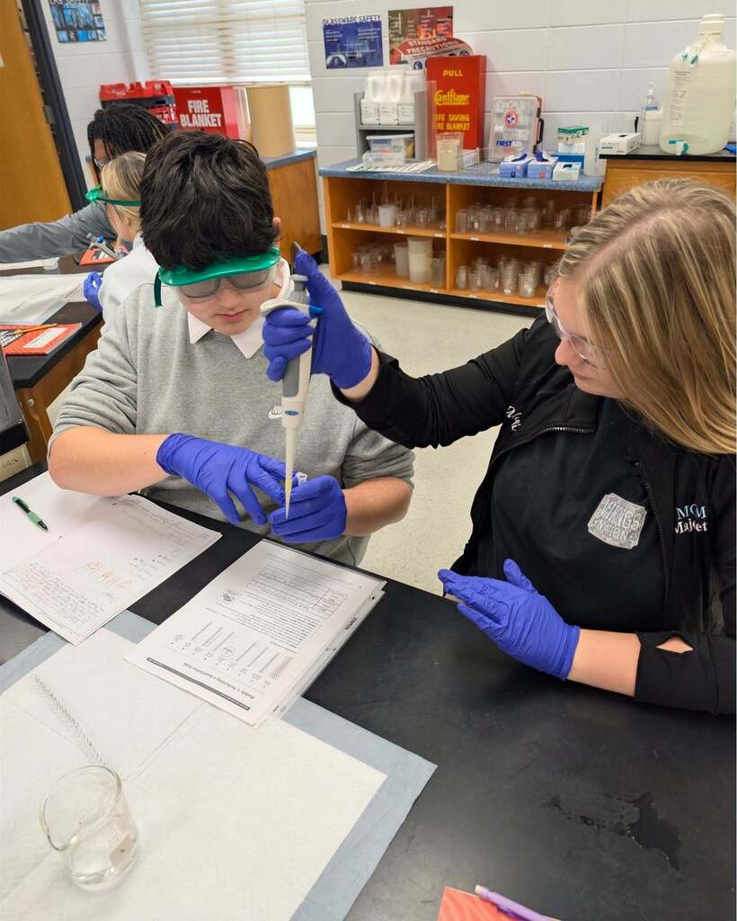 Students investigated a simulated infectious disease outbreak, using contact tracing, bioinformatics, and molecular laboratory techniques to track the spread of the illness, identify the pathogen, and determine the outbreak’s “patient zero.”