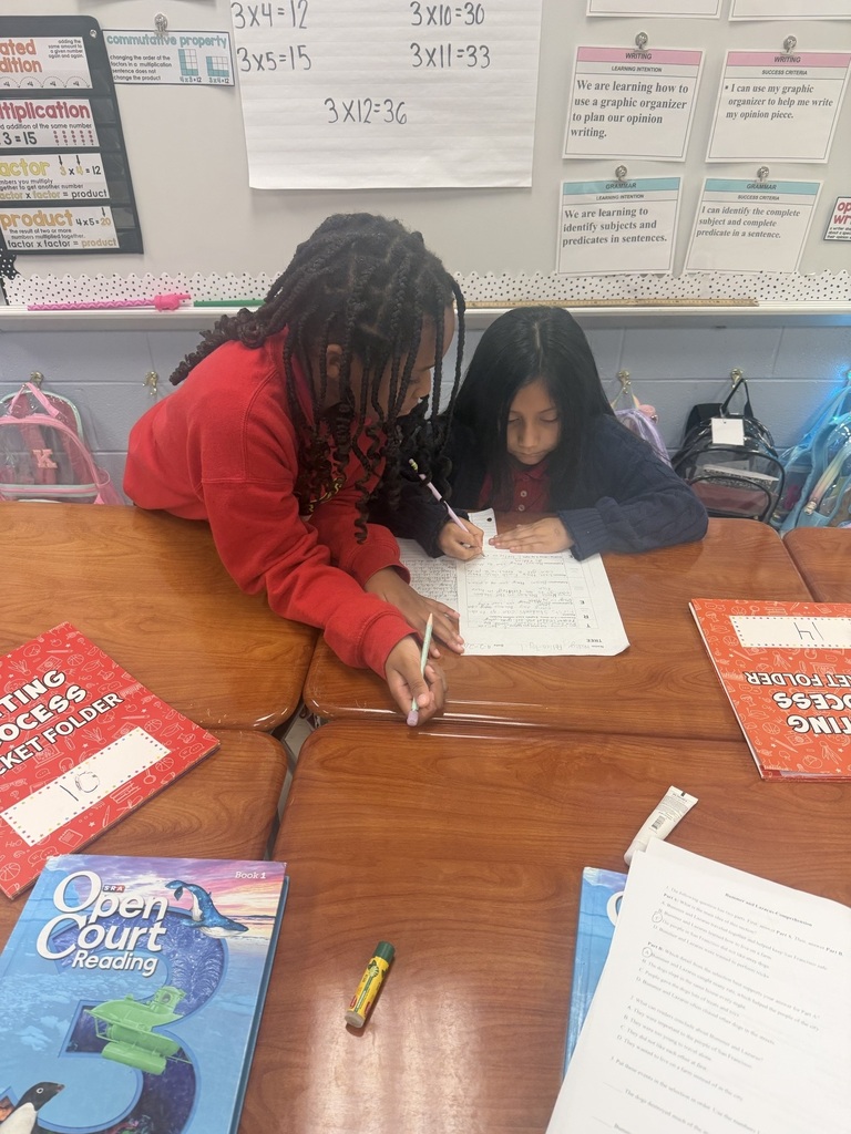 Ms. Hatcher's young writers are putting their ideas on paper! After using their graphic organizers to plan their opinion writing, students are now in the drafting stage of the writing process.