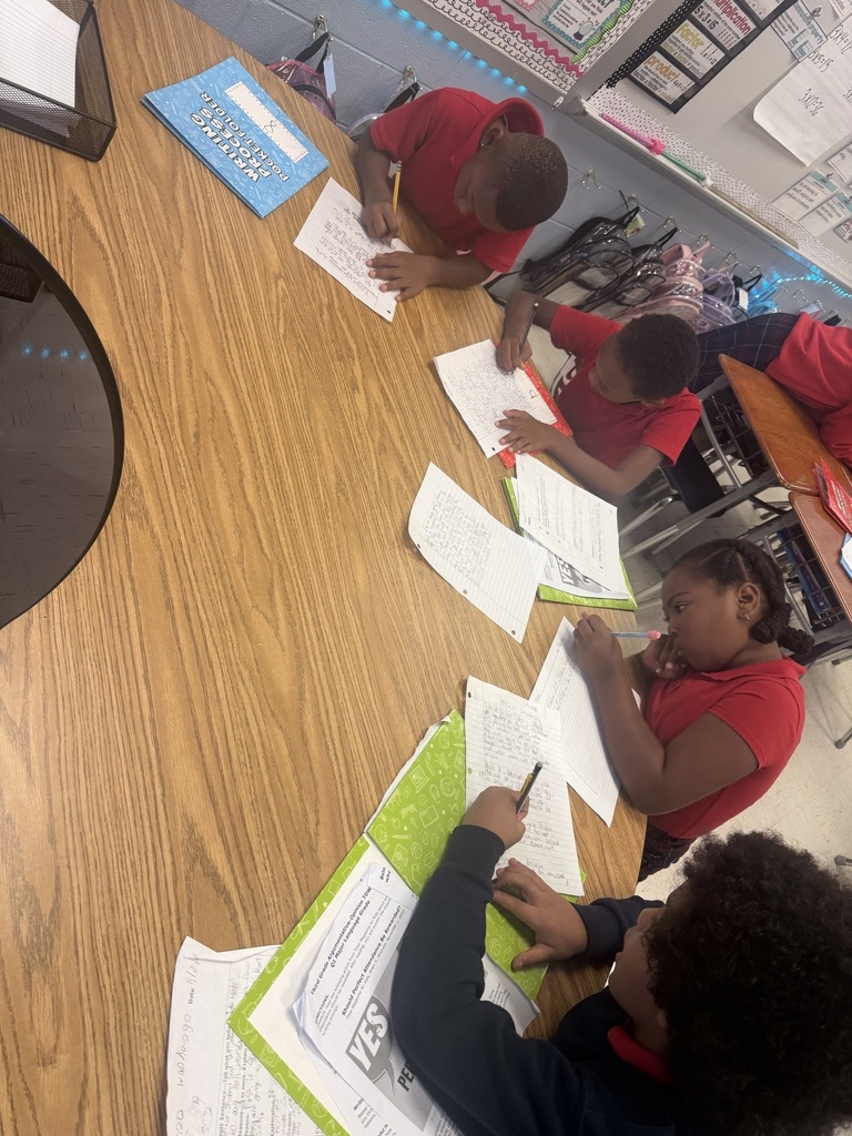 Ms. Hatcher's young writers are putting their ideas on paper! After using their graphic organizers to plan their opinion writing, students are now in the drafting stage of the writing process.