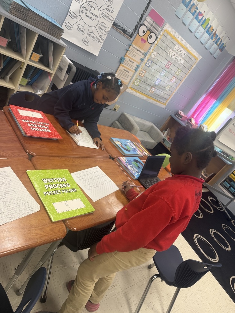 Ms. Hatcher's young writers are putting their ideas on paper! After using their graphic organizers to plan their opinion writing, students are now in the drafting stage of the writing process.