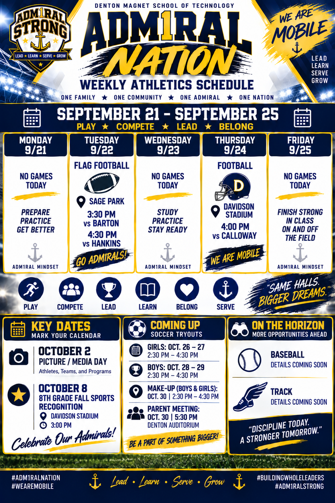 September 21-25 Week at a Glance