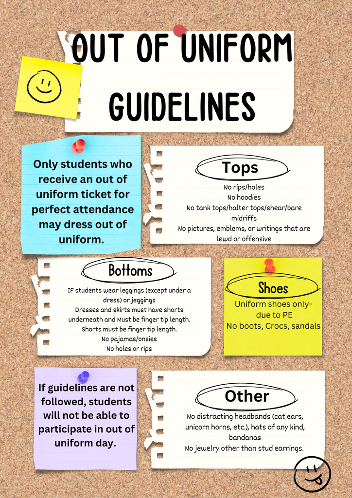 out of uniform guidelines
