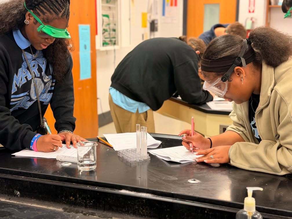 Students in Mrs. Peoples-Williams’ Chemistry class recently participated in an AMSTI lab focused on solubility.
