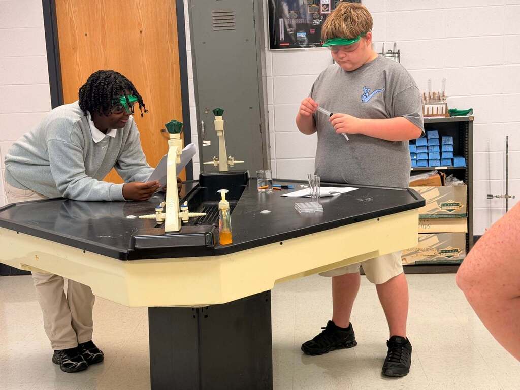 Students in Mrs. Peoples-Williams’ Chemistry class recently participated in an AMSTI lab focused on solubility.