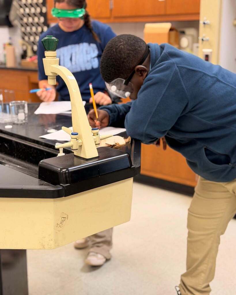 Students in Mrs. Peoples-Williams’ Chemistry class recently participated in an AMSTI lab focused on solubility.
