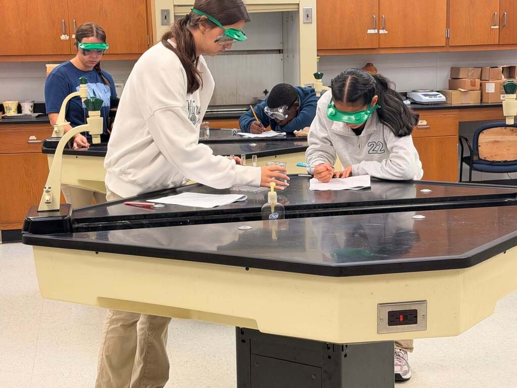 Students in Mrs. Peoples-Williams’ Chemistry class recently participated in an AMSTI lab focused on solubility.