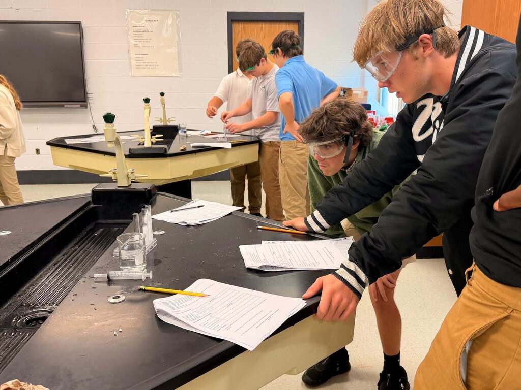 Students in Mrs. Peoples-Williams’ Chemistry class recently participated in an AMSTI lab focused on solubility.