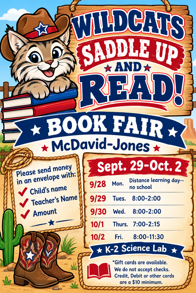 Our Fall Book Fair begins Tuesday, September 29. Fliers have been sent home. 9/28 Mon. Distance learning day--no school 9/29 Tues. 8:oo-2:00 9/30 Wed. 8:oo-2:00 10/1 Thurs. 7:oo-2:15 10/2 Fri. 8:oo-11:30