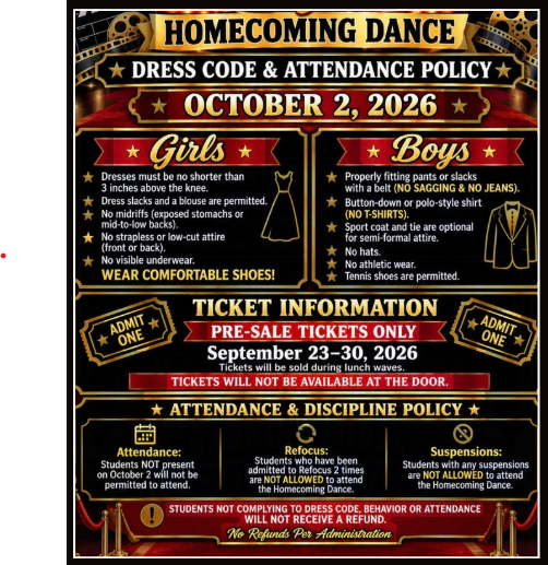 decorative flyer with dance dress code info