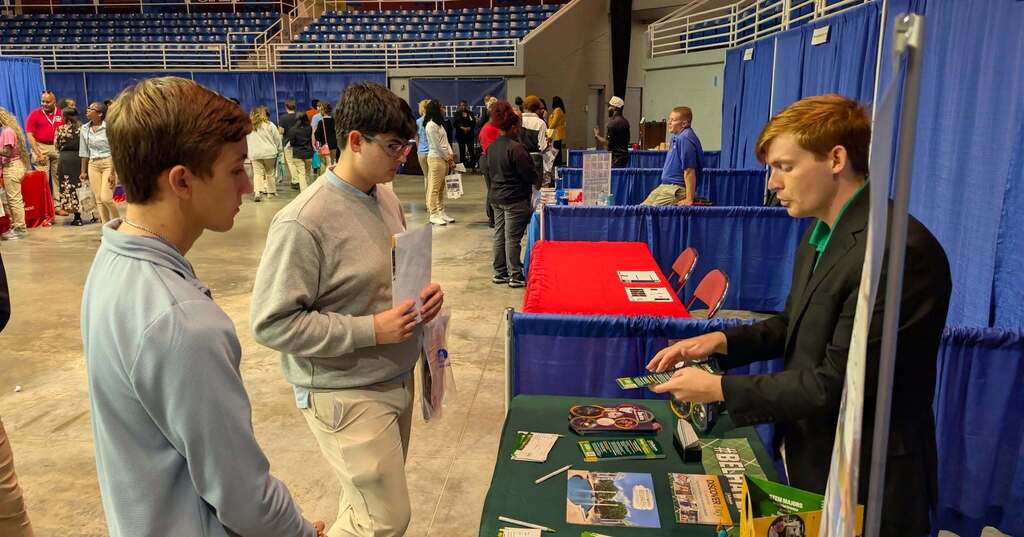 Senior students attending the MCPSS College Fair at USA Mitchell Center.