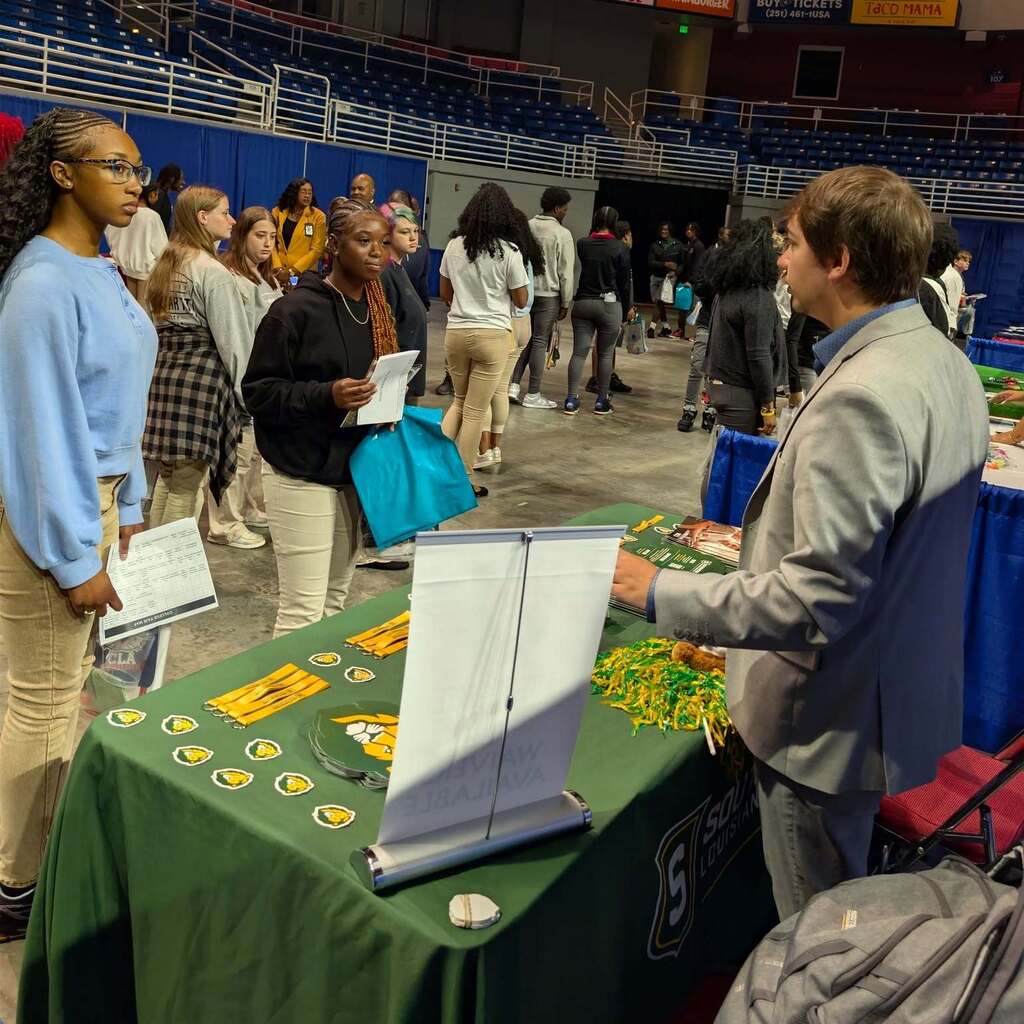 Senior students attending the MCPSS College Fair at USA Mitchell Center.