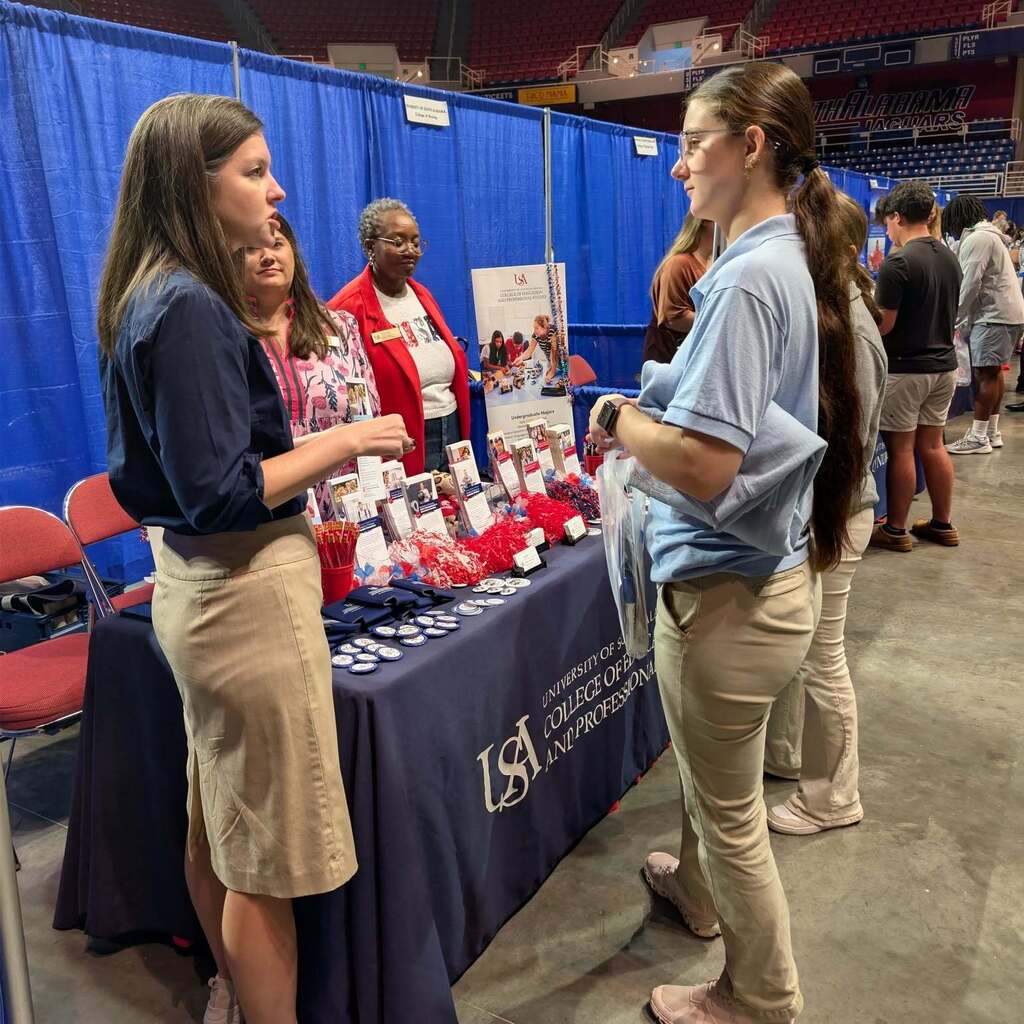 Senior students attending the MCPSS College Fair at USA Mitchell Center.