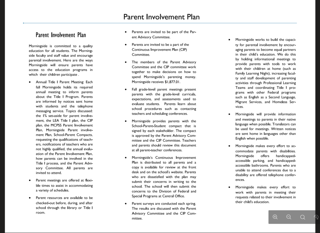 Parent Involvement Plan