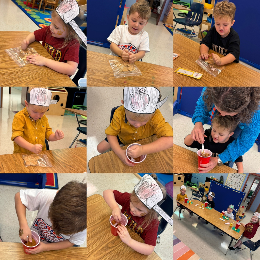 Mrs. Gibbs Class celebrated Apple Day by learning about Johnny Appleseed, experimenting to see if an apple sinks or floats, tasted a green apple and followed directions by making "apple pie in a cup"