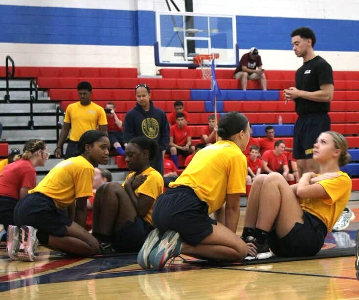 JROTC cadets doing sit-ups