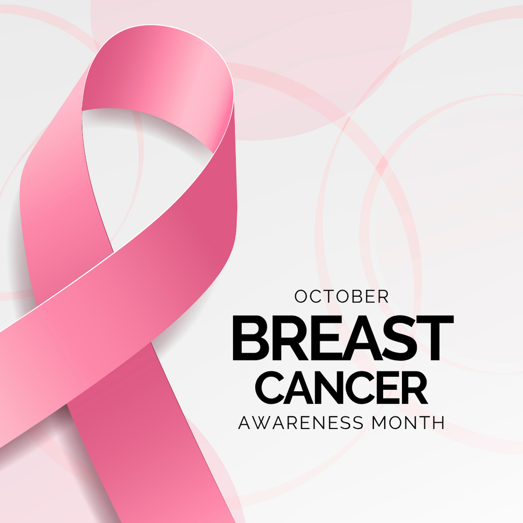 graphic announcing Breast Cancer awareness month
