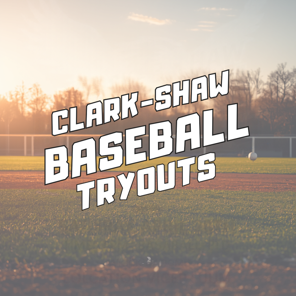 Graphic announcing baseball tryouts