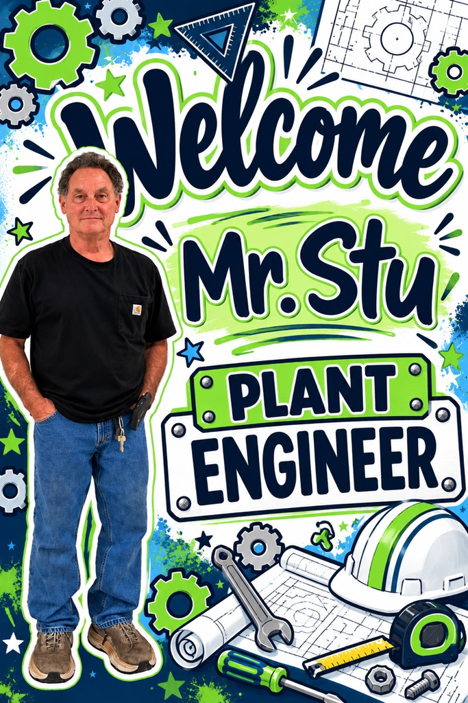 decorative flyer to welcome Mr. Stu