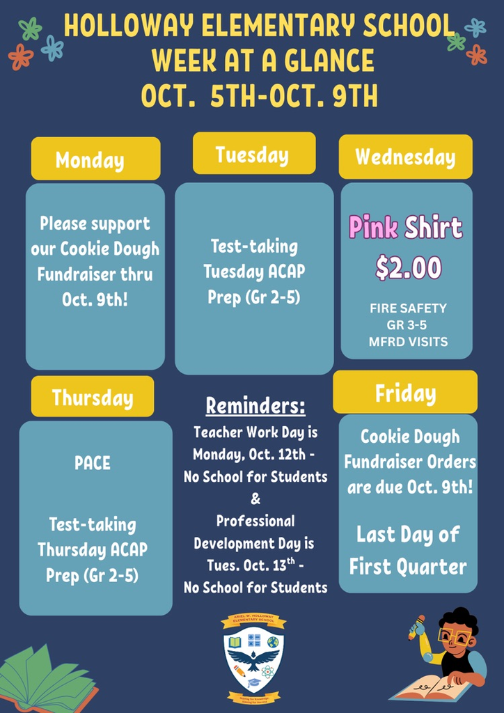 next week’s events and reminders