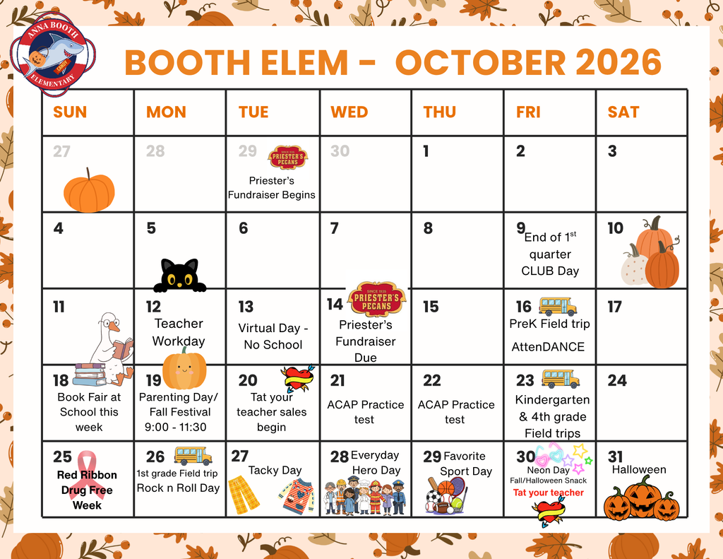 October calendar of events