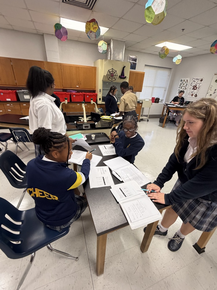 Students working on a lab in Science.