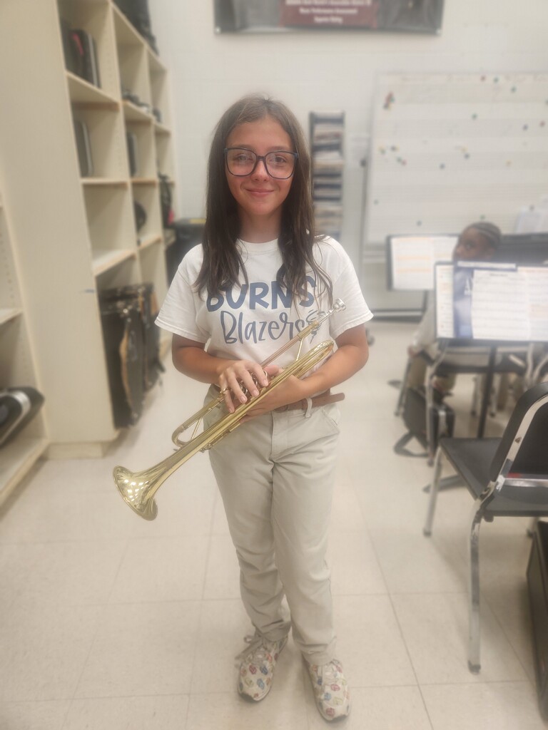 Band Student with a Trumpet