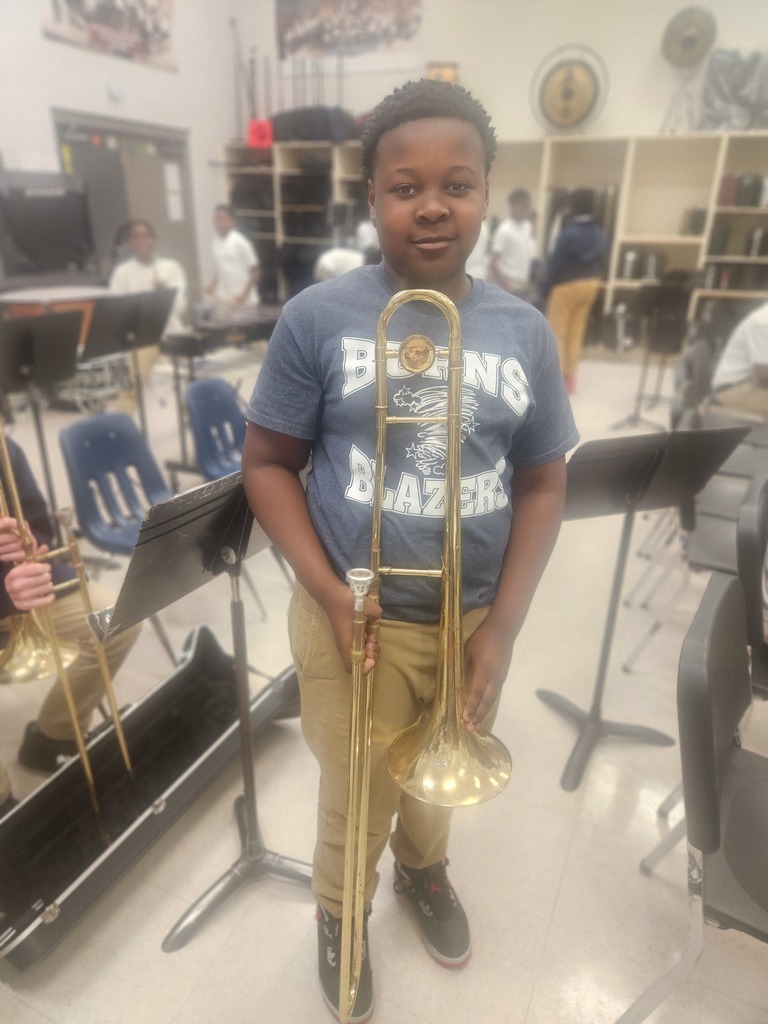 Band Student with Trumbone.