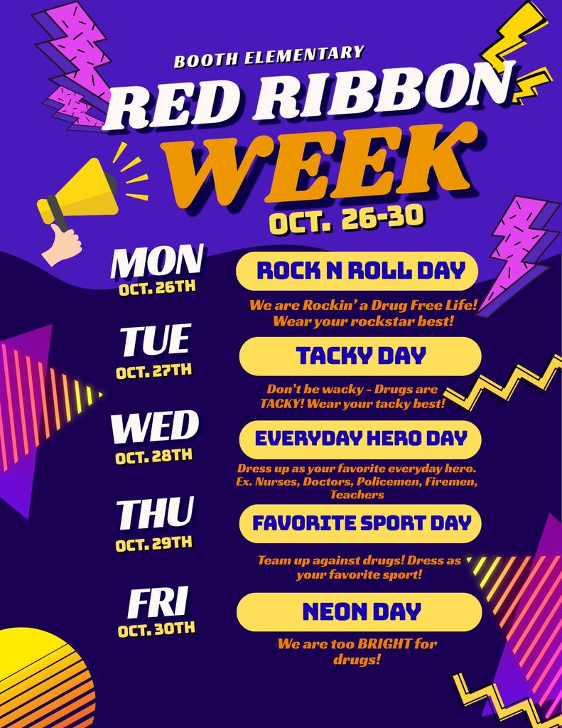 "Red Ribbon Week"  Dates from Oct. 26-30.