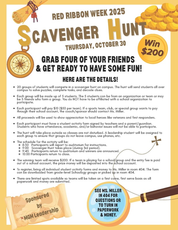 Red Ribbon Week Scavenger Hunt