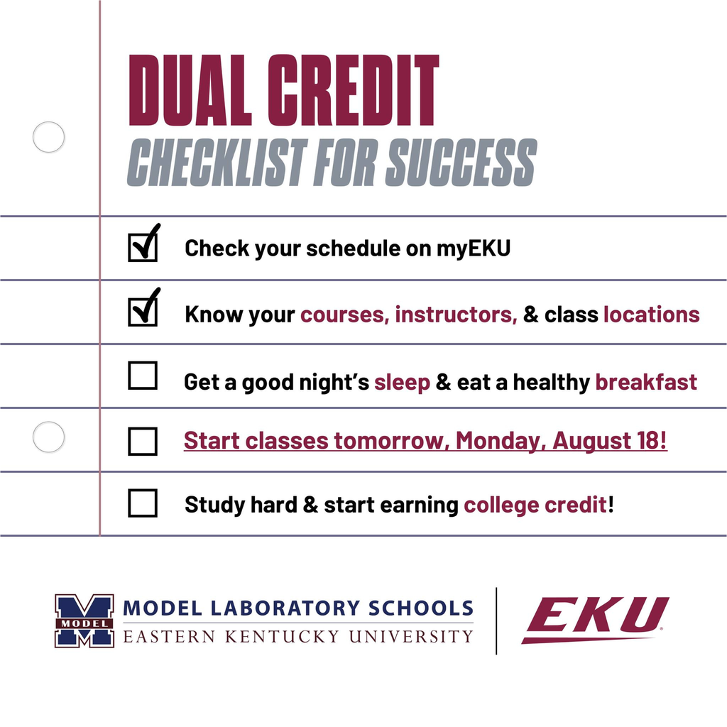 Dual Credit Checklist for Success