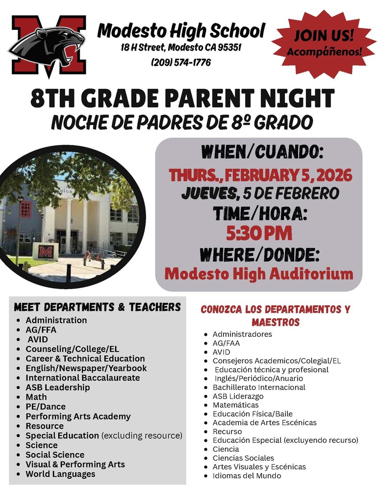 MHS 8th Grade Parent Night 