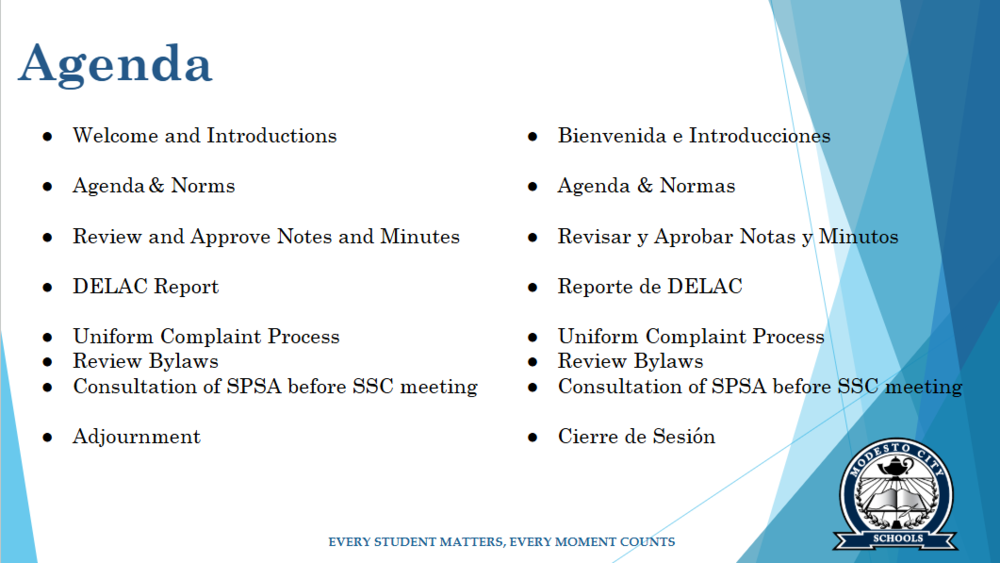ELAC Agenda 9/23/25