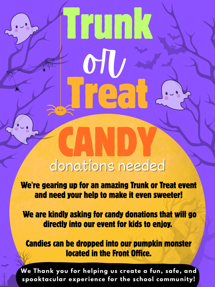Trunk or Treating Candy Donation Needed