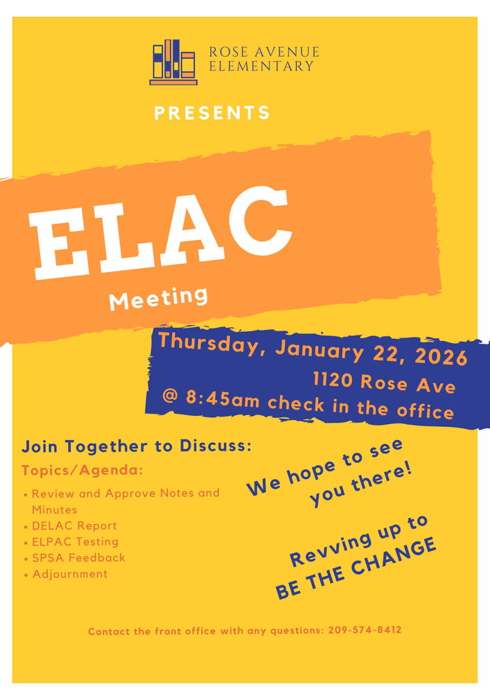 ELAC Meeting Flyer 1/22/26