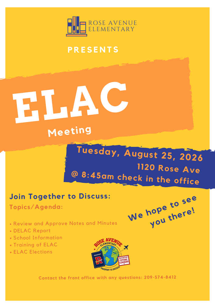 ELAC Meeting 8/25/26