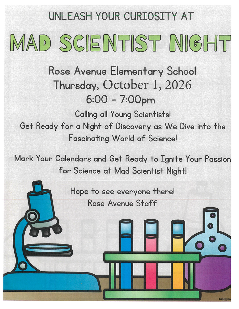 Science Night Thursday Oct 1, 2026 6-7 pm