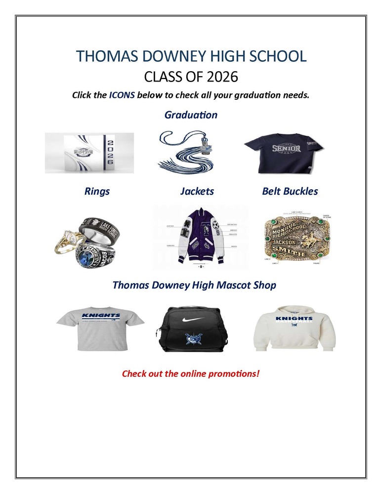 Jostens cap and Gown flyer for 24-25