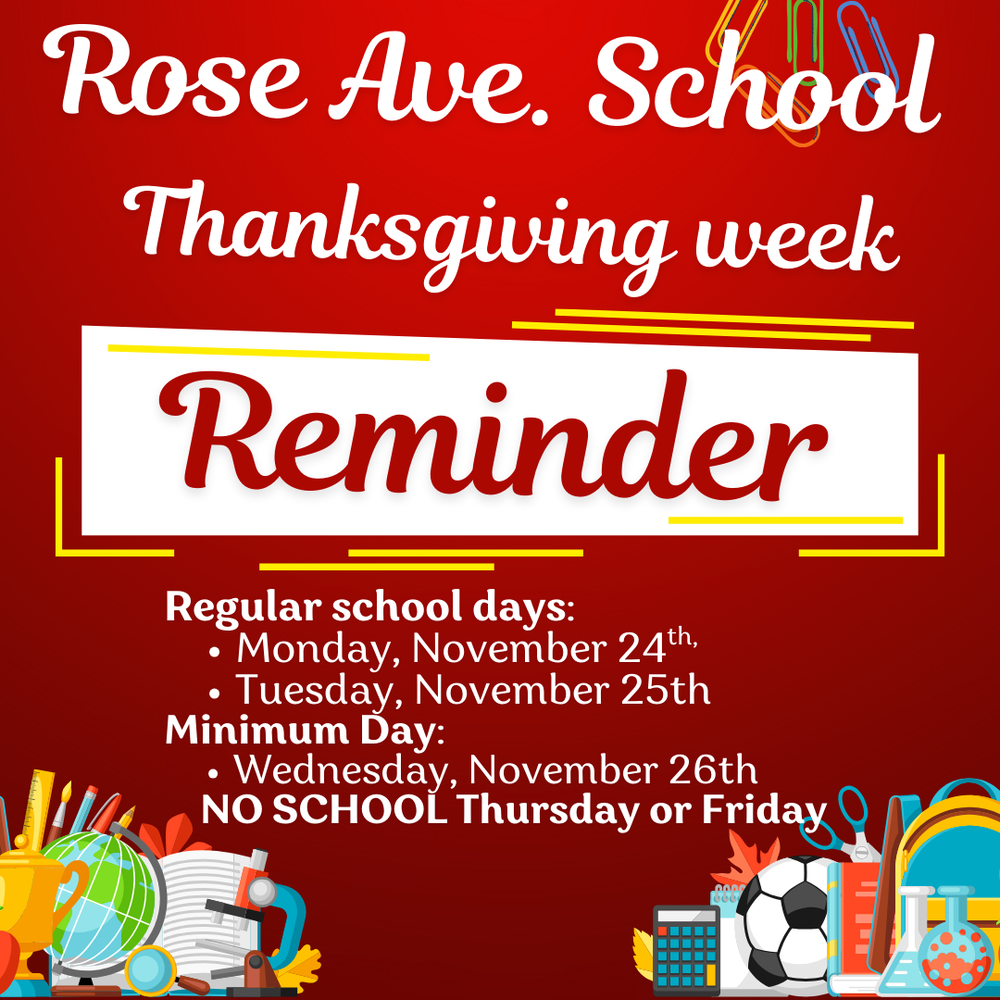 Thanksgiving Week Reminder
