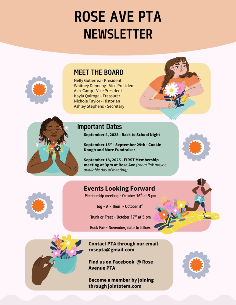 Rose Ave PTA Newsletter