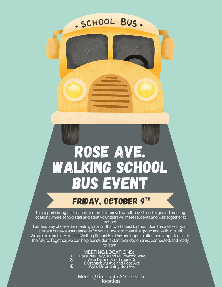 Rose Ave. Walking School Bus Event