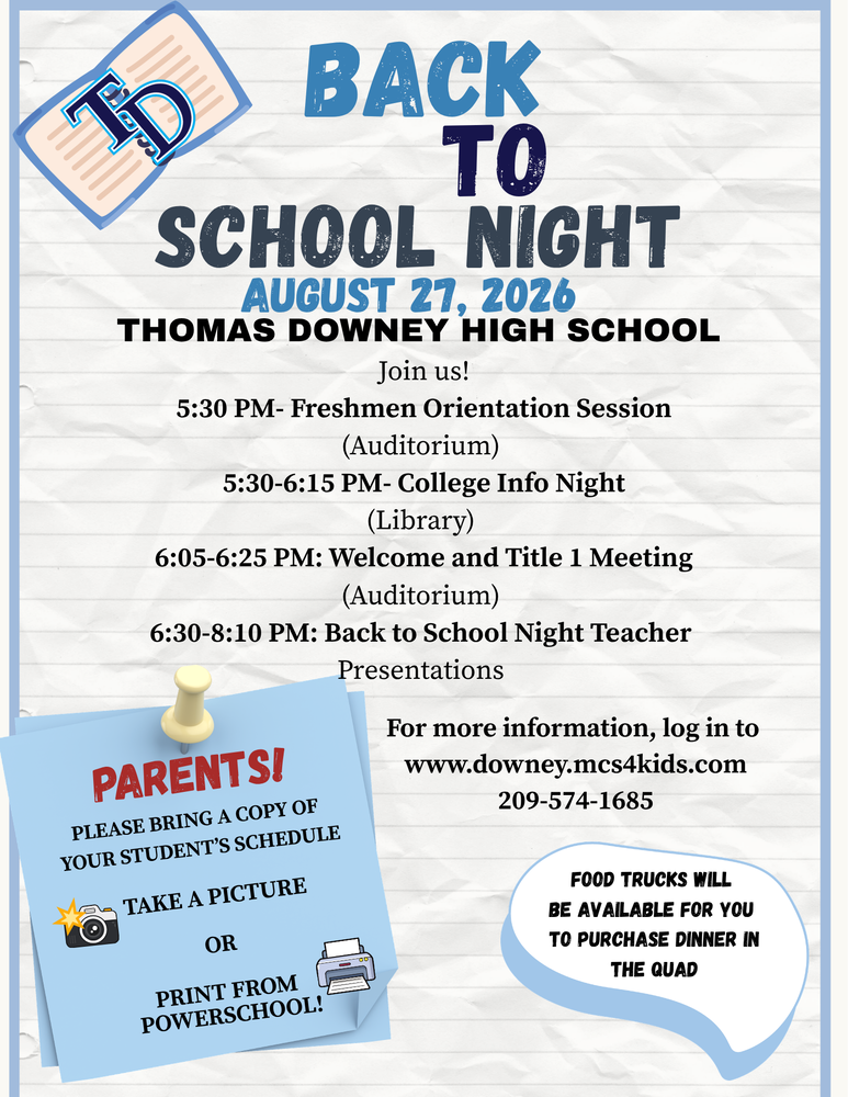 back to school night english flyer infformation
