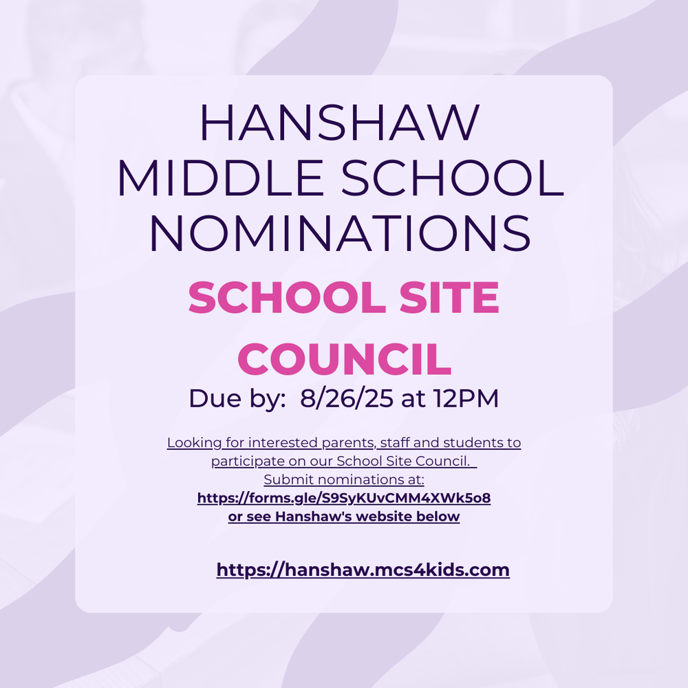 School Site Council Nominations
