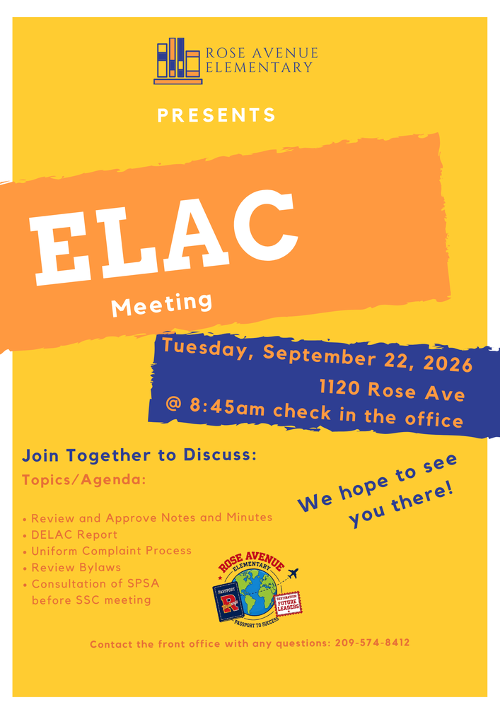 ELAC Meeting Flyer 9/22/26