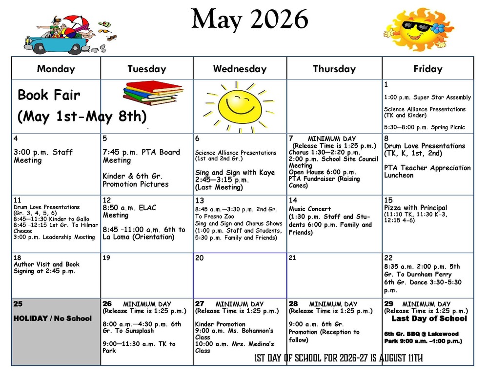 May 2026 Calendar of Events