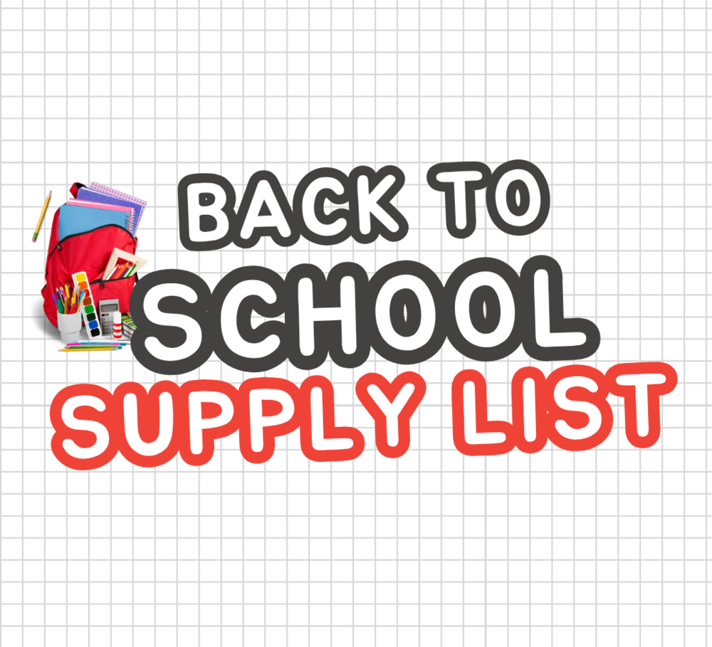 Back to School Supply List
