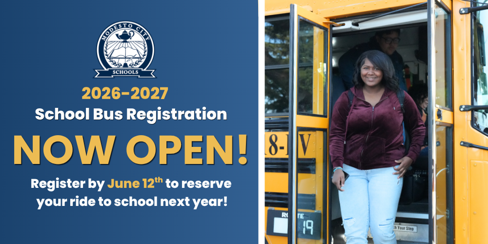 2026-2027 School Bus Registration Now Open. Register by June 12 to reserve your ride to school next year!